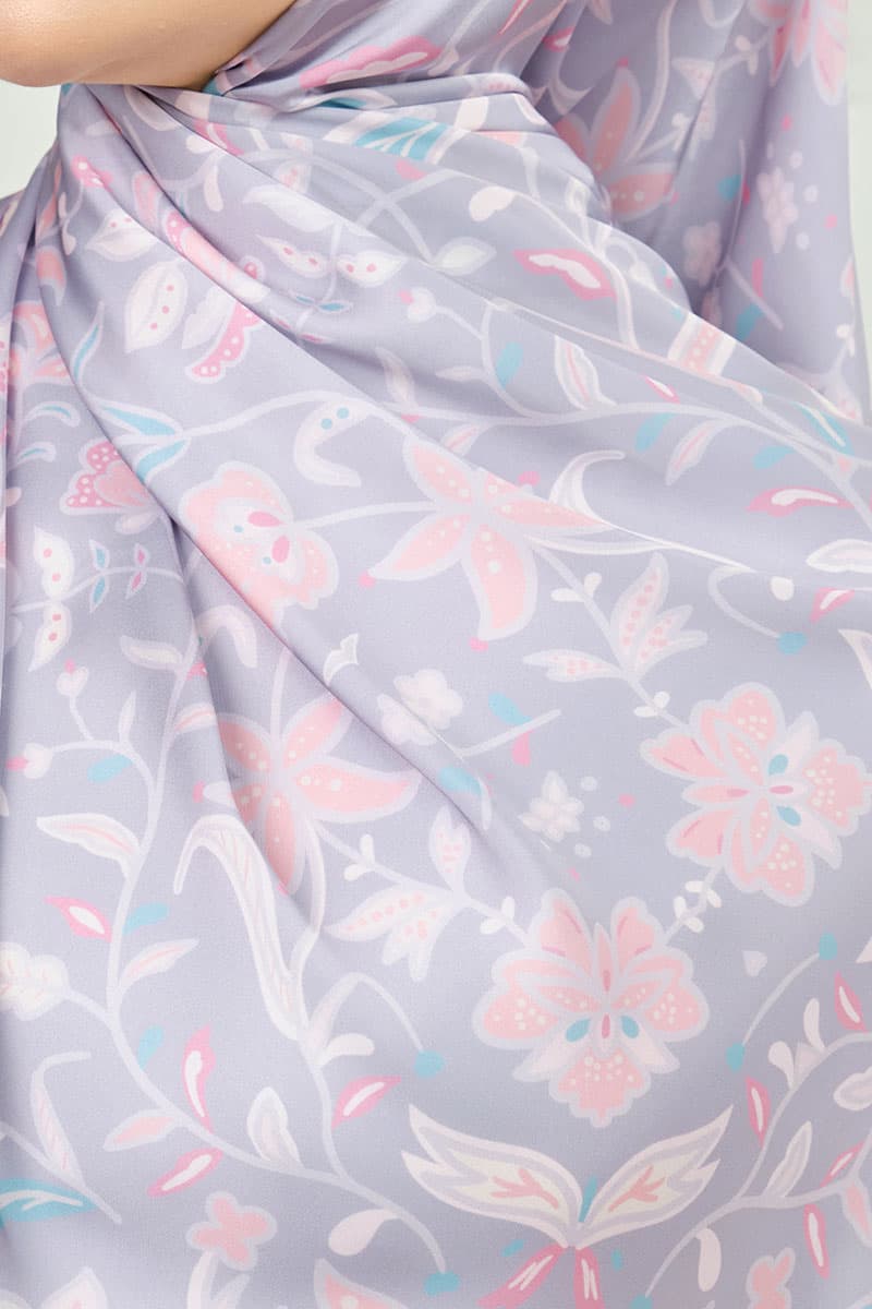 Aurelia Satin Rectangle Headscarf - Stone - Image 3