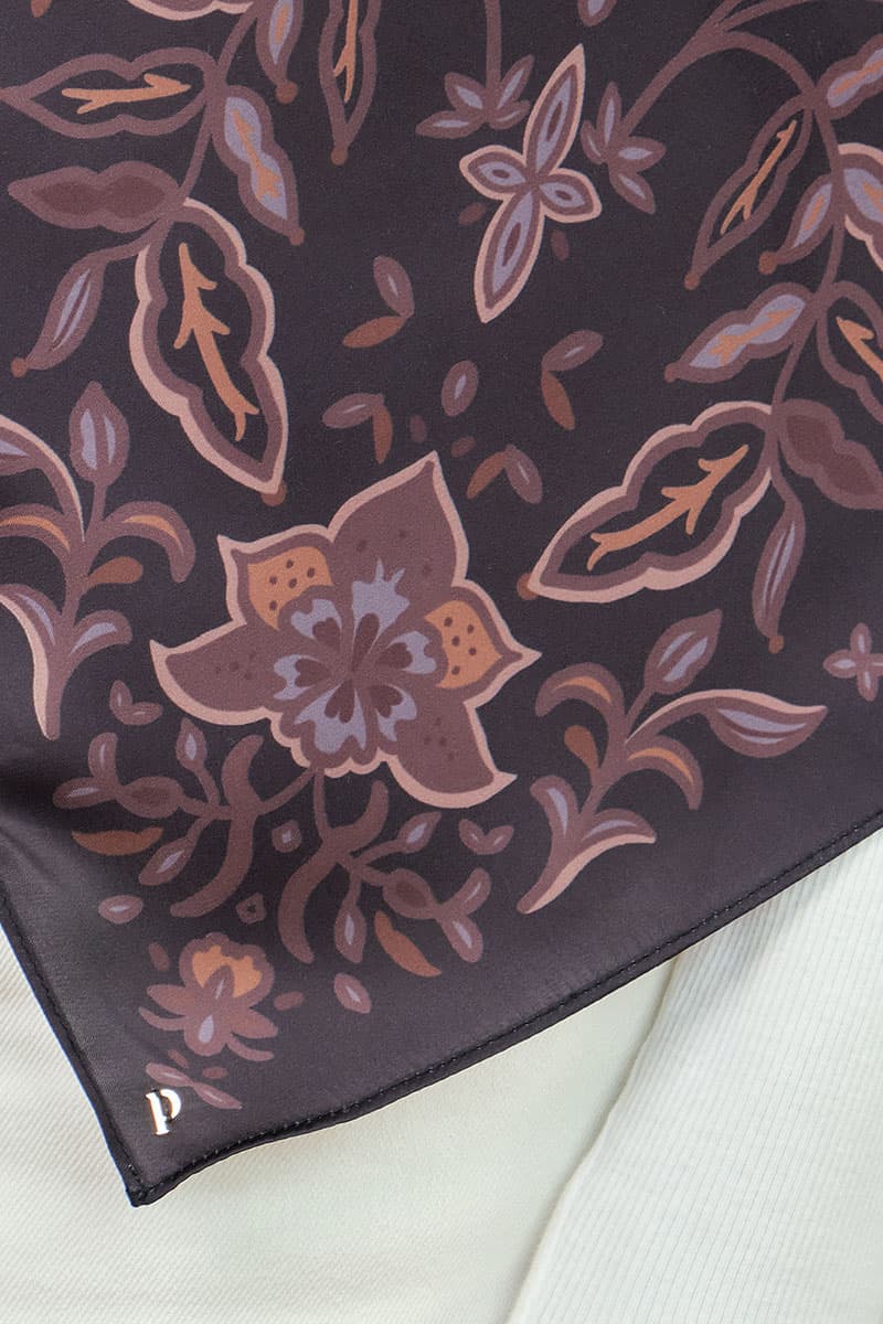 Aurelia Satin Rectangle Headscarf - Black - Image 3