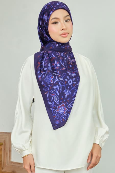 Azalea Satin Square Headscarf - Eclipse