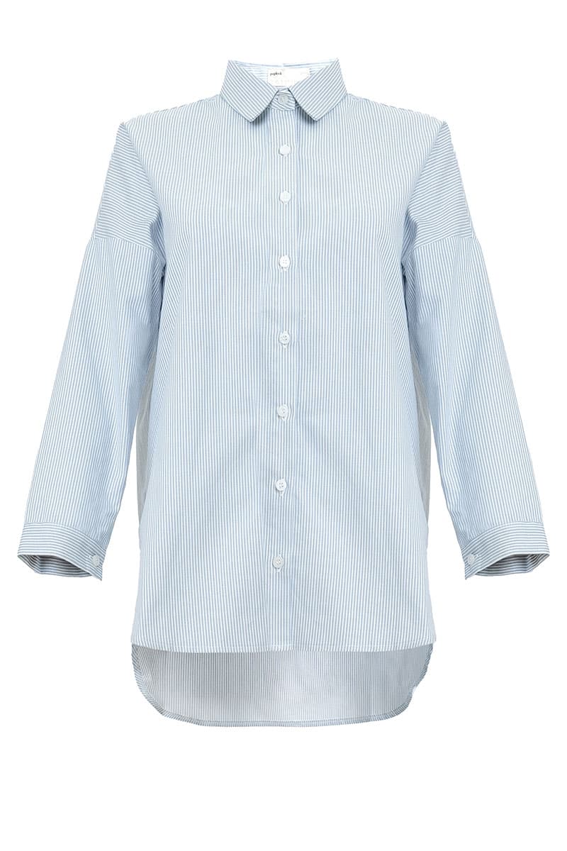 Windsor Front Button Shirt - Blue Stripe - Image 2