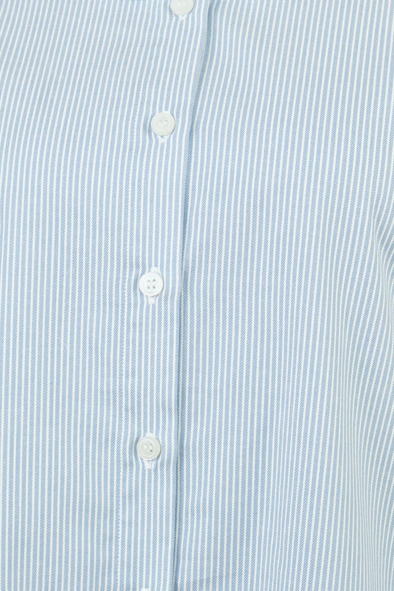 Windsor Front Button Shirt - Blue Stripe - Image 5