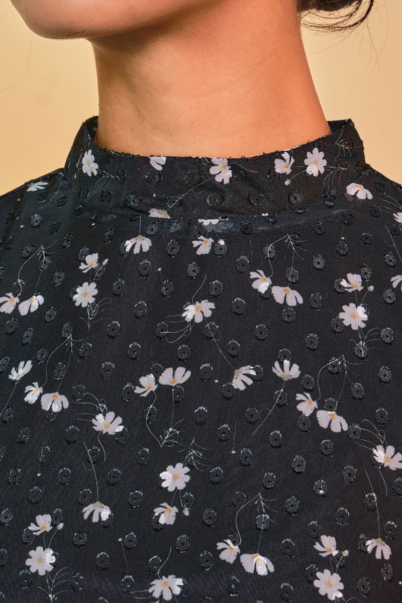 Aurinda Blouse & Skirt - Black/Cream Flower - Image 5