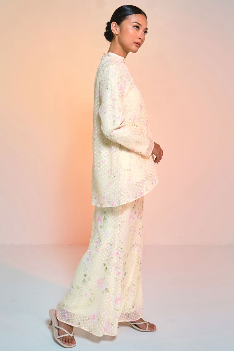 Aurinda Blouse & Skirt - Yellow/Pink Rose - Image 3