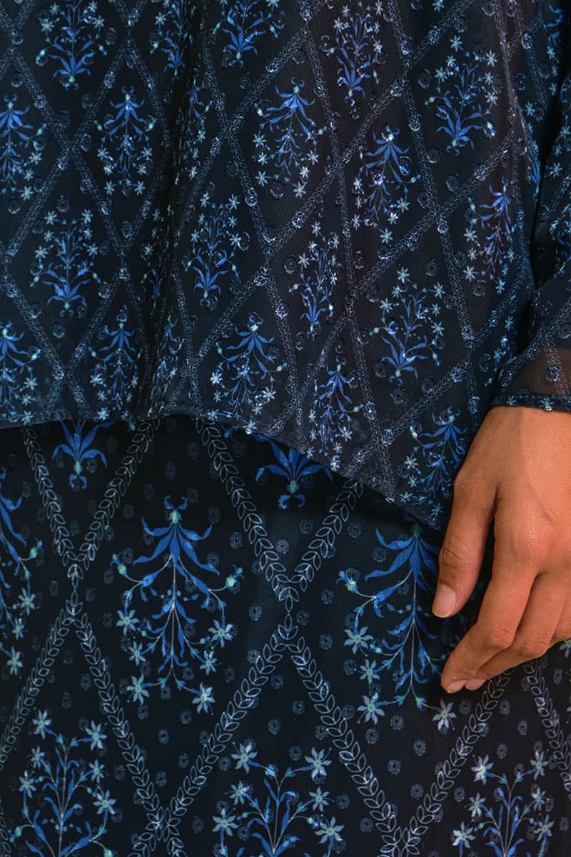 Aurinda Blouse & Skirt - Eclipse Flower Motif - Image 5