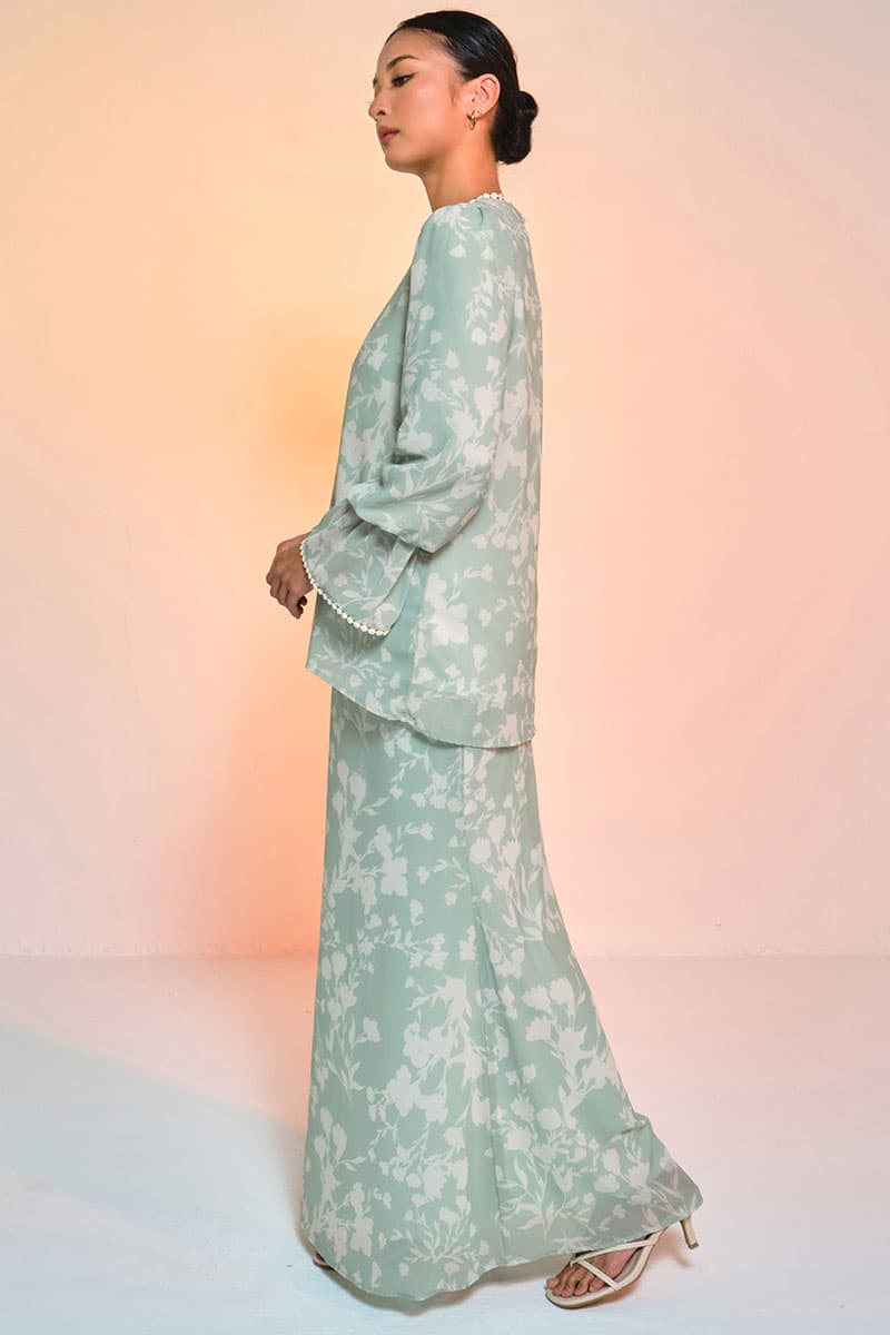 Fajar Blouse & Skirt - Pistachio Fleur - Image 3