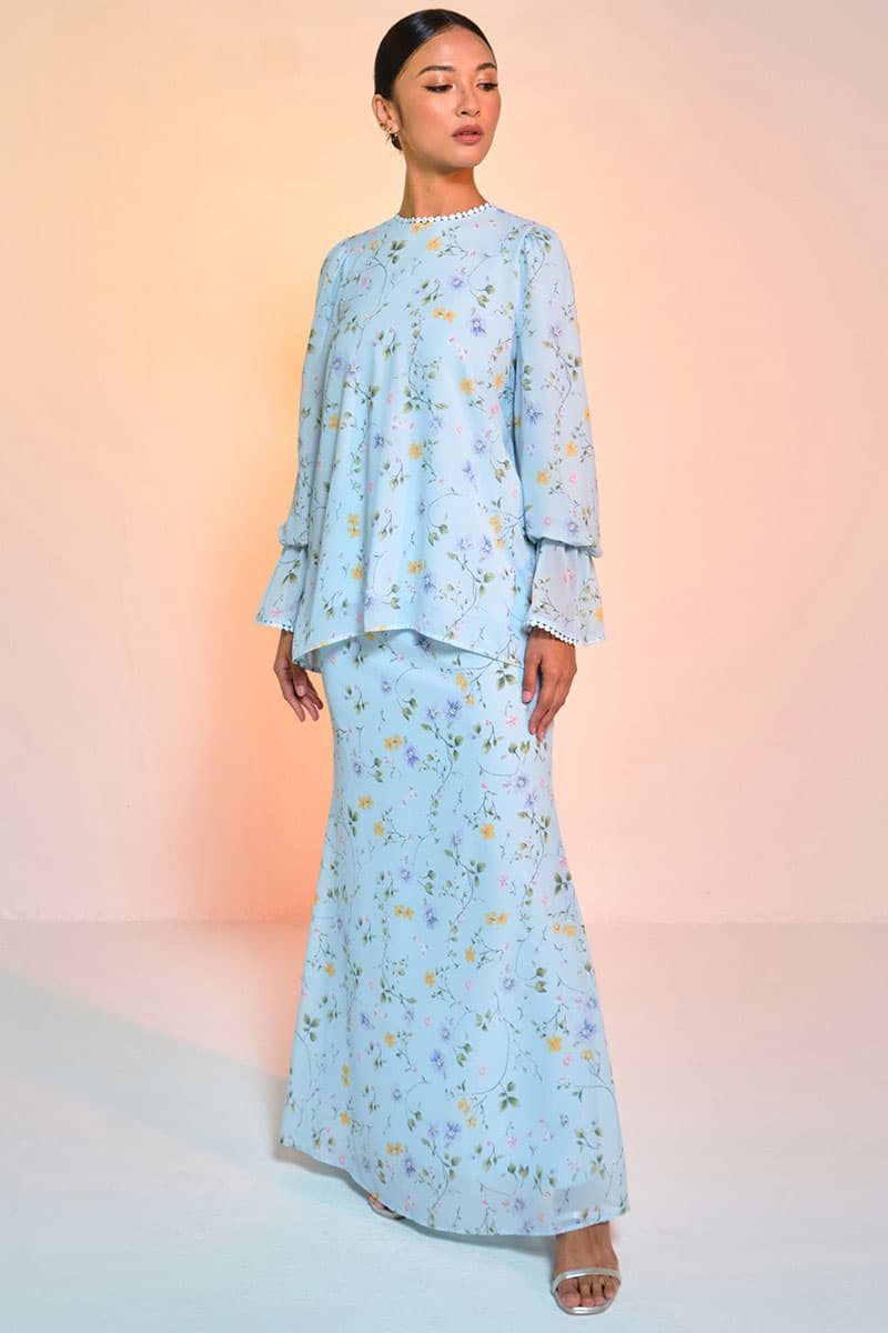 Fajar Blouse & Skirt - Sky Blue Spring - Image 1