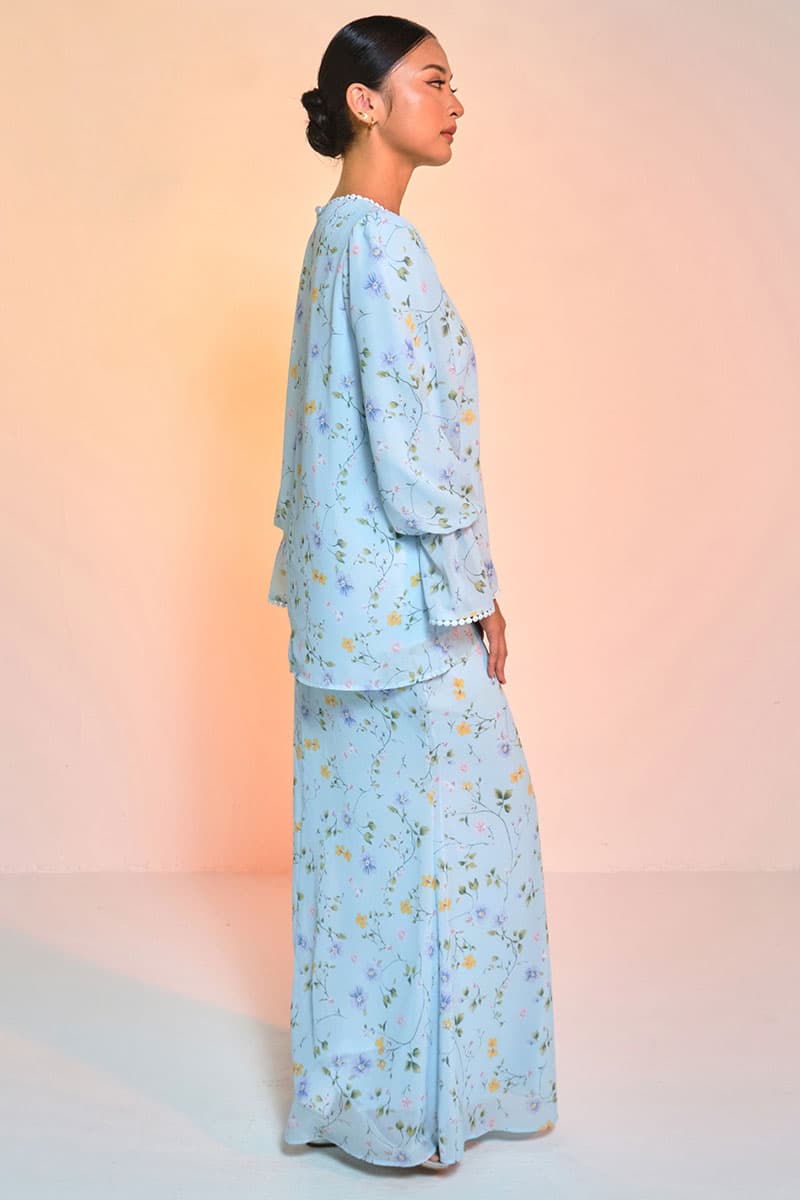 Fajar Blouse & Skirt - Sky Blue Spring - Image 3