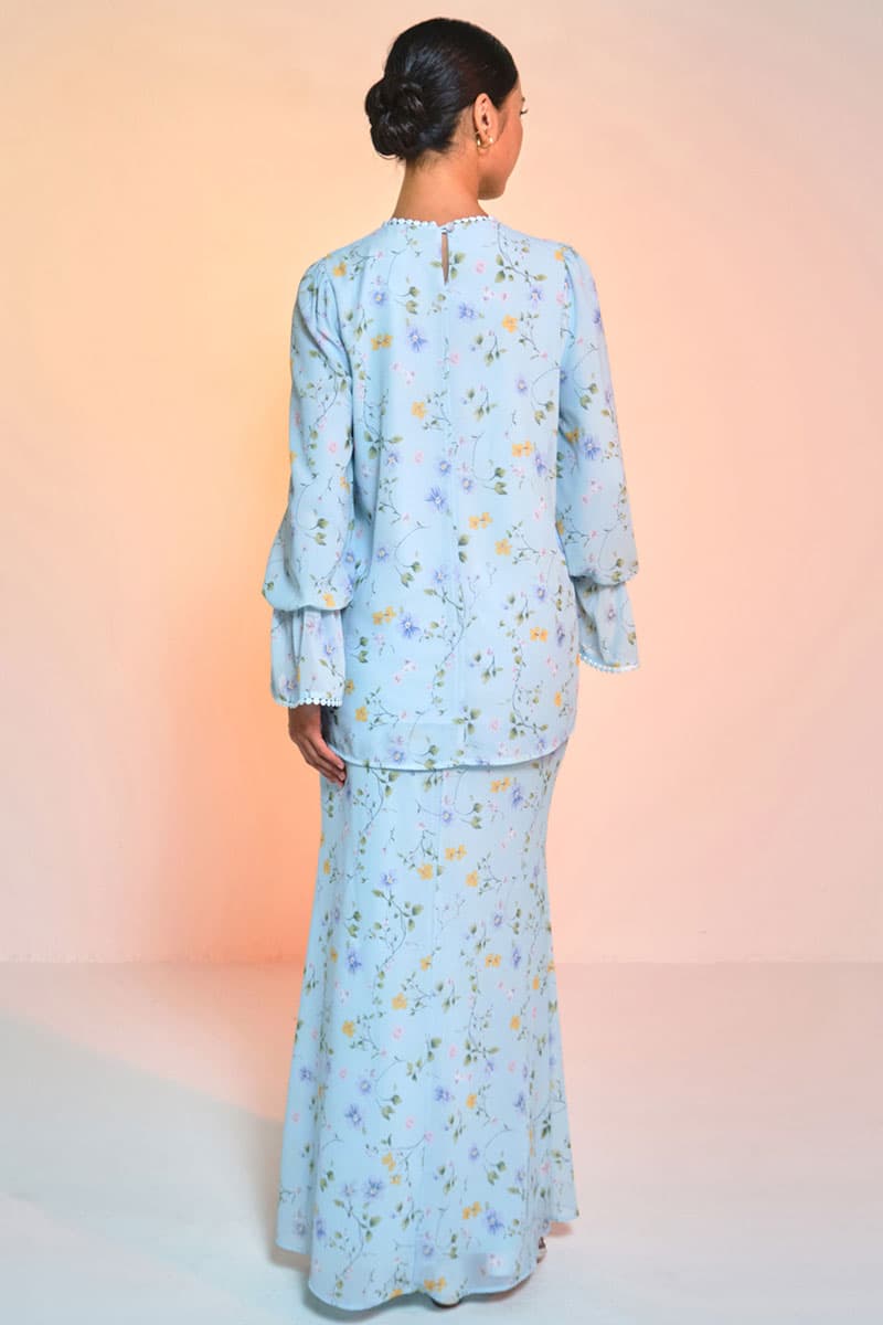 Fajar Blouse & Skirt - Sky Blue Spring - Image 4