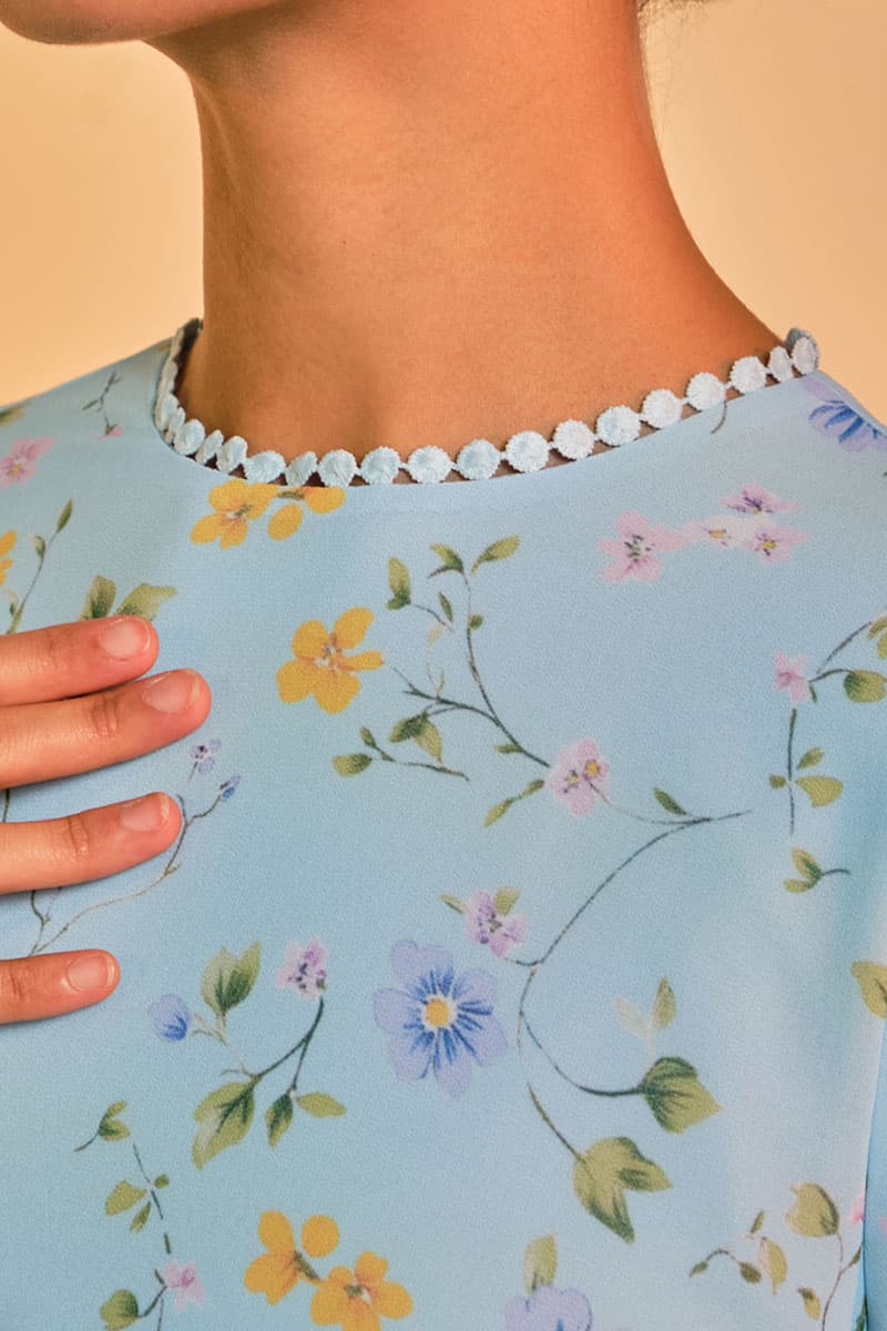 Fajar Blouse & Skirt - Sky Blue Spring - Image 5