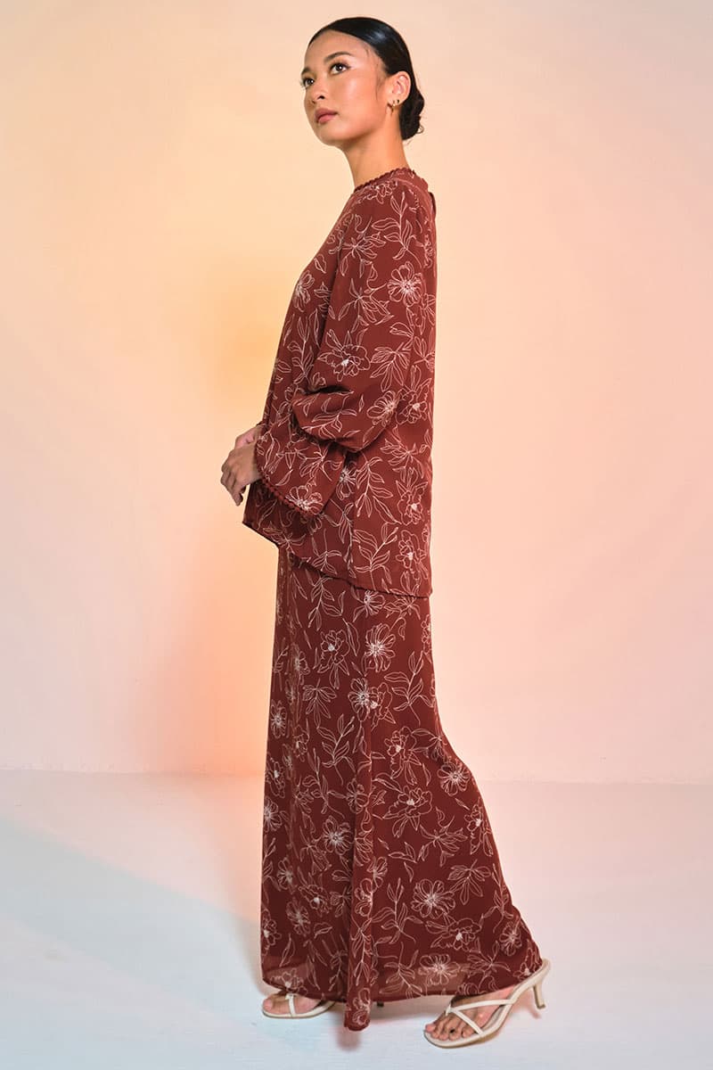 Fajar Blouse & Skirt - Brown Bloom - Image 3
