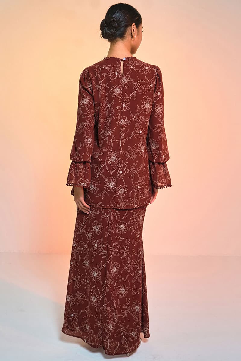 Fajar Blouse & Skirt - Brown Bloom - Image 4