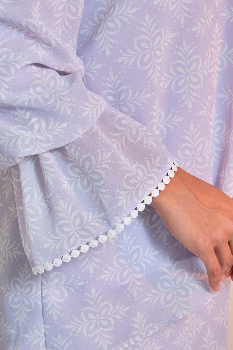 Fajar Blouse & Skirt - Lavender/Cream Damask - Image 5