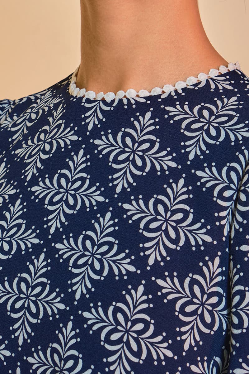 Fajar Blouse & Skirt - Midnight/Cream Damask - Image 6