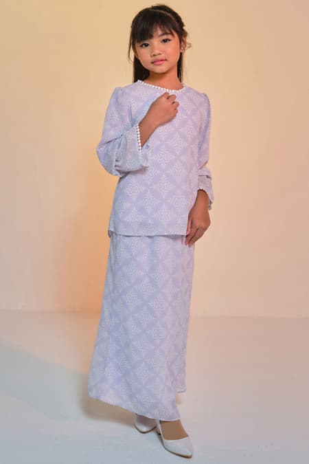 KIDS Fajar Set - Lavender/Cream Damask