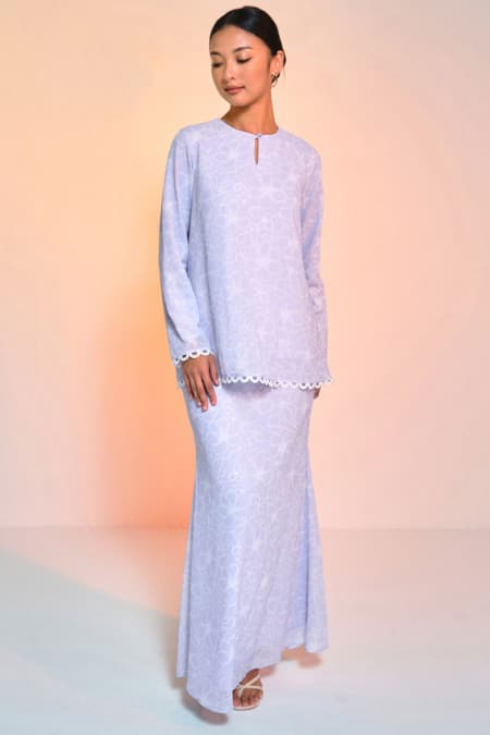 Aurora Blouse & Skirt - Lavender/Cream Sketch