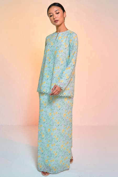 Aurora Blouse & Skirt - Seafoam Oasis