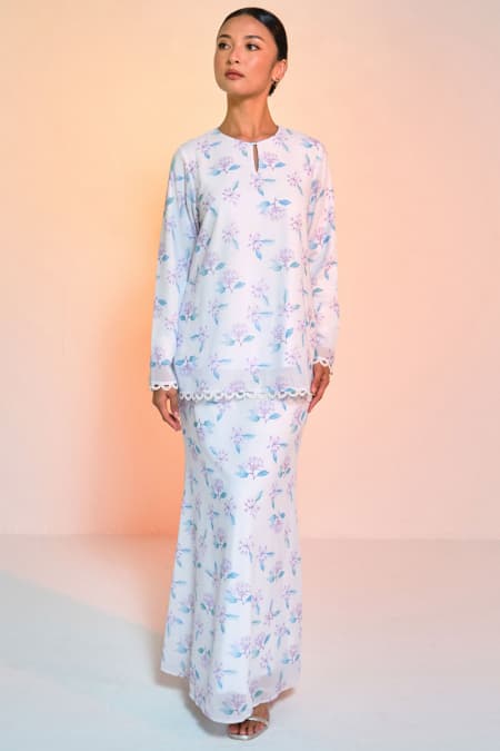 Aurora Blouse & Skirt - Off White Ixora