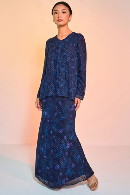 Serilina Blouse & Skirt - Midnight Botanical