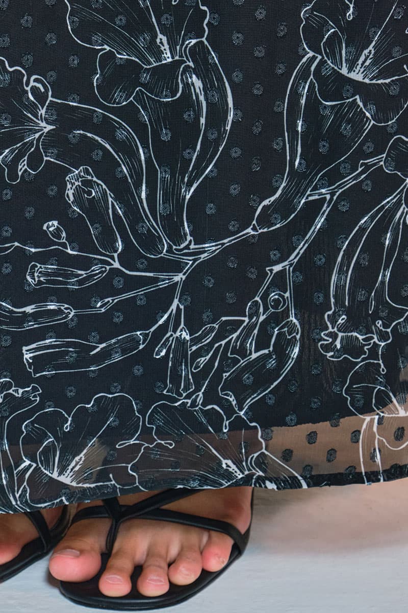 Serilina Blouse & Skirt - Black Floral Art - Image 6