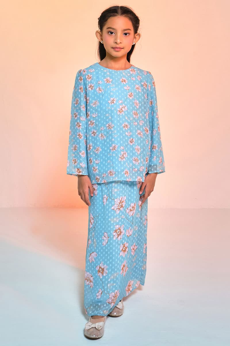 KIDS Serilina Set - Turquoise/Pink Floral - Image 1