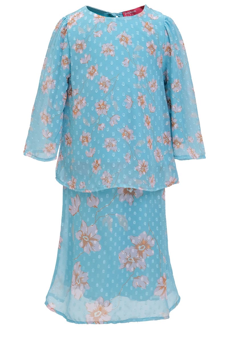 KIDS Serilina Set - Turquoise/Pink Floral - Image 2