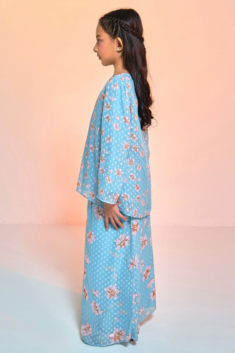 KIDS Serilina Set - Turquoise/Pink Floral - Image 3