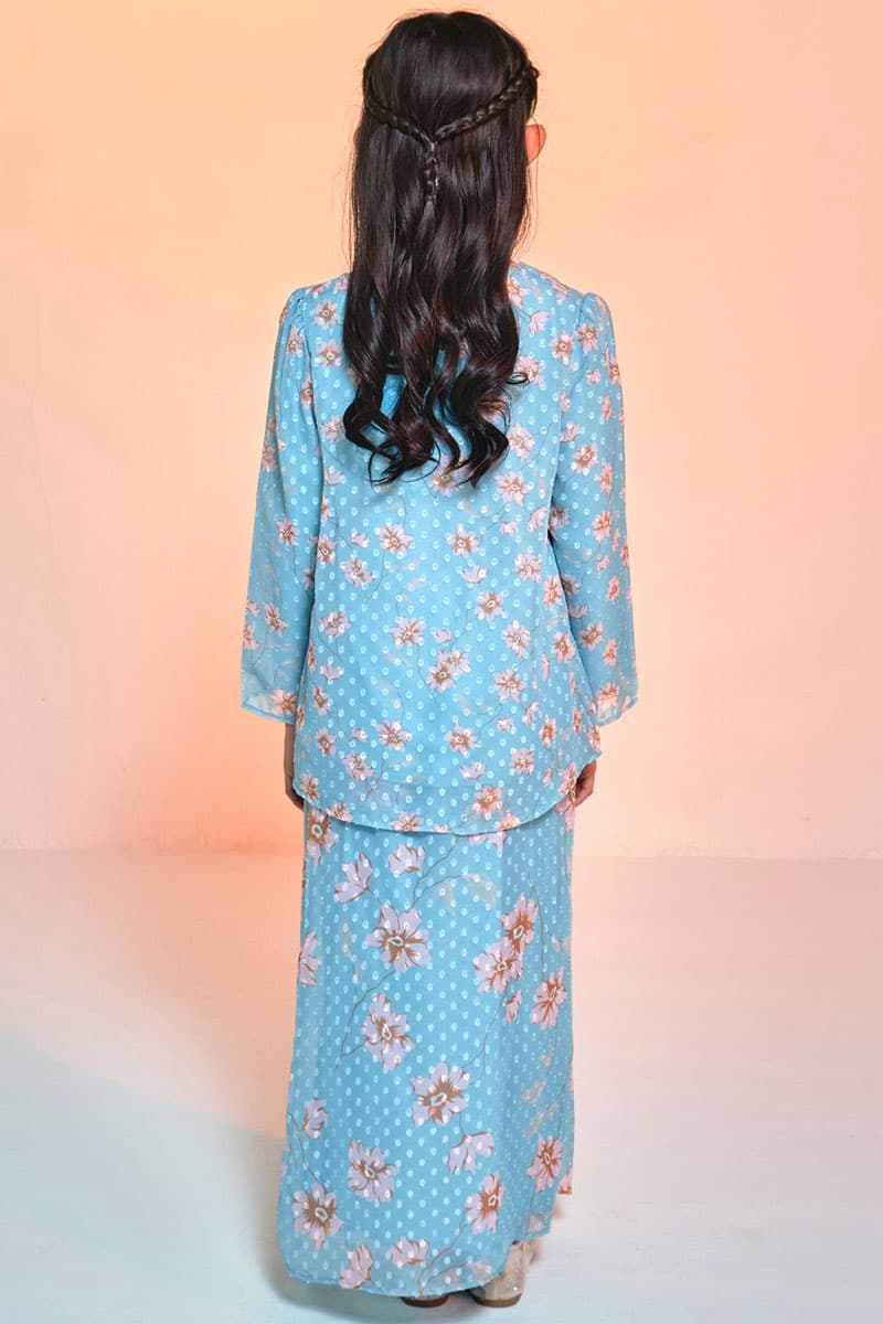 KIDS Serilina Set - Turquoise/Pink Floral - Image 4
