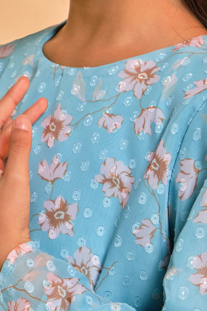 KIDS Serilina Set - Turquoise/Pink Floral - Image 5