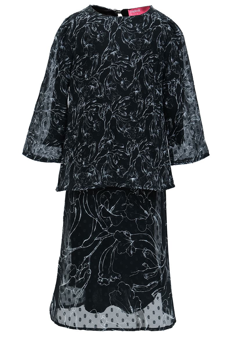 KIDS Serilina Set - Black Floral Art - Image 2