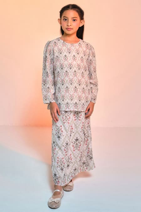 KIDS Serilina Set - Beige Flower Motif