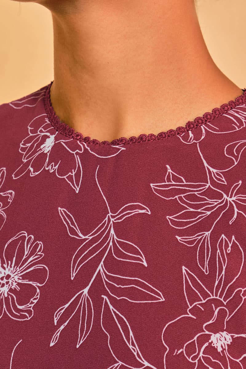 Bulanara Blouse & Skirt - Maroon Bloom - Image 6