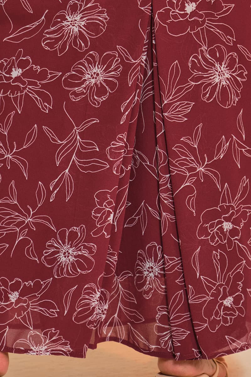 Bulanara Blouse & Skirt - Maroon Bloom - Image 7