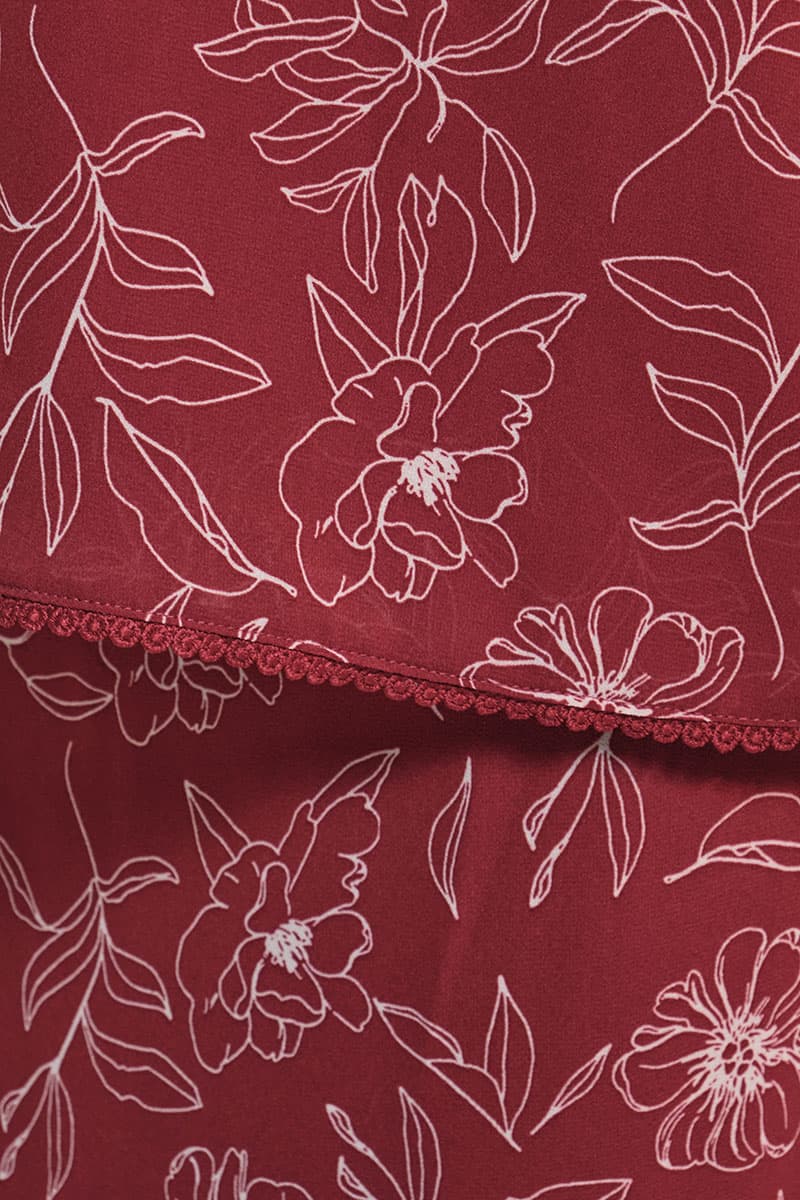 Bulanara Blouse & Skirt - Maroon Bloom - Image 8