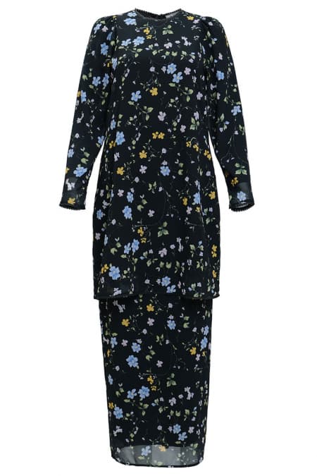 Bulanara Blouse & Skirt - Black Spring