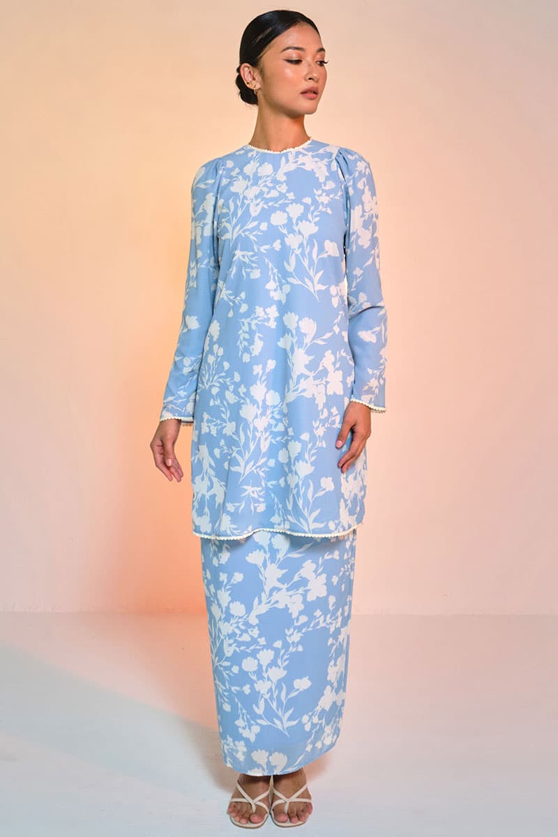 Bulanara Blouse & Skirt - Lake Blue Fleur - Image 1