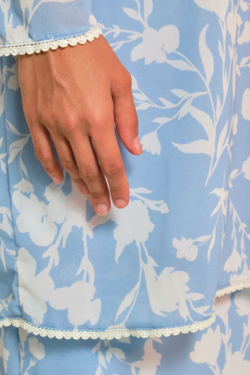 Bulanara Blouse & Skirt - Lake Blue Fleur - Image 6