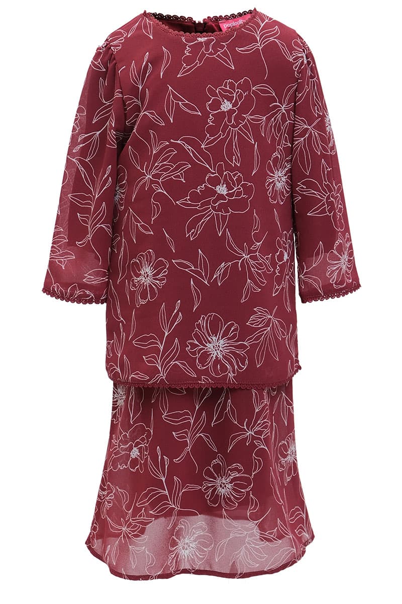 KIDS Bulanara Set - Maroon Bloom - Image 2