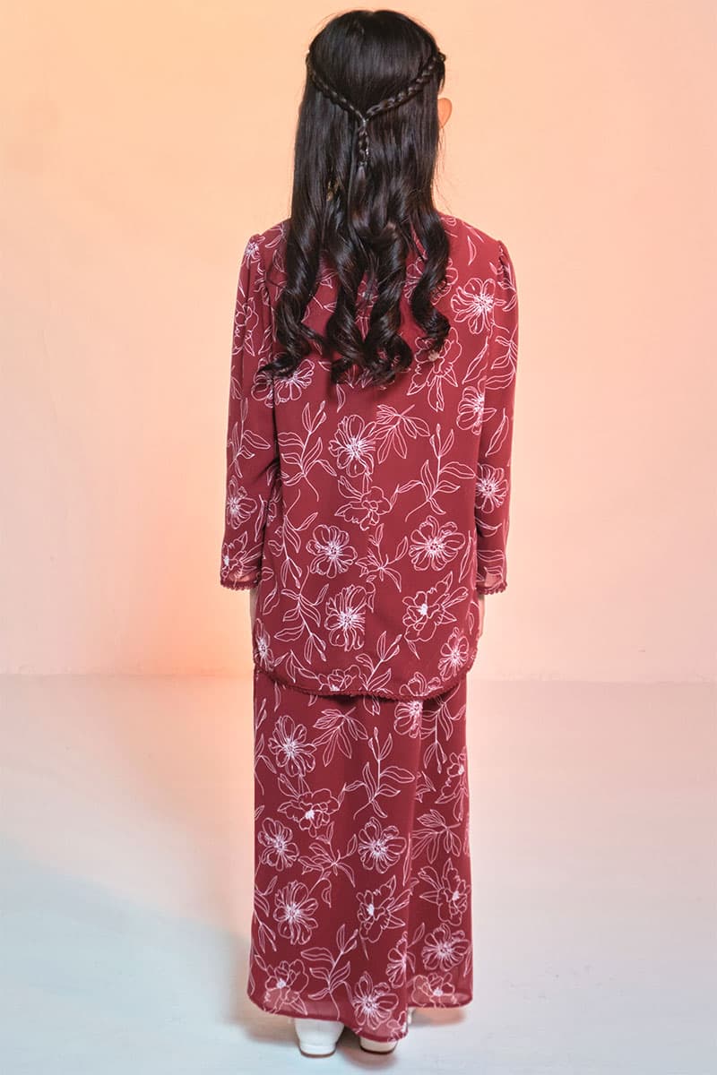 KIDS Bulanara Set - Maroon Bloom - Image 4