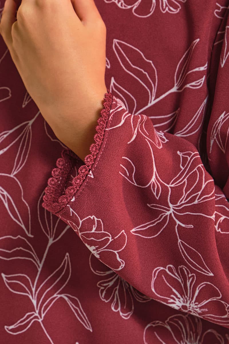 KIDS Bulanara Set - Maroon Bloom - Image 6