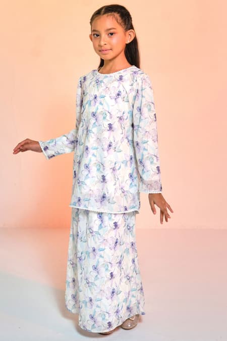 KIDS Bulanara Set - Cream/Violet Orchid