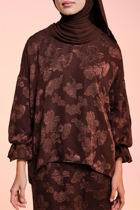Suria Blouse & Skirt - Dark Chocolate