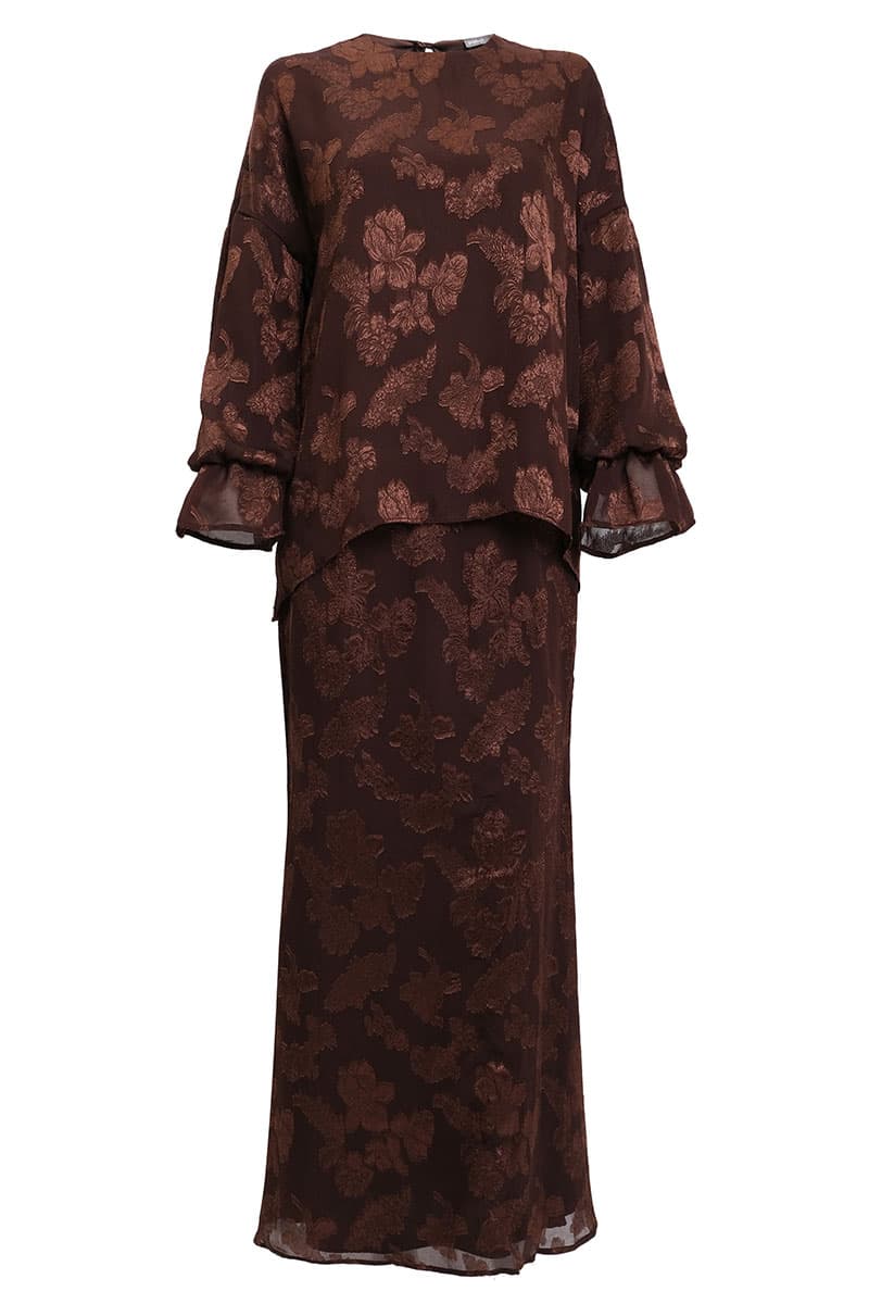 Suria Blouse & Skirt - Dark Chocolate - Image 2