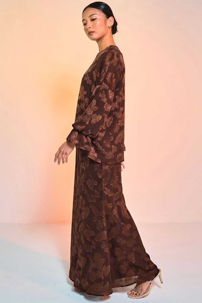 Suria Blouse & Skirt - Dark Chocolate - Image 3
