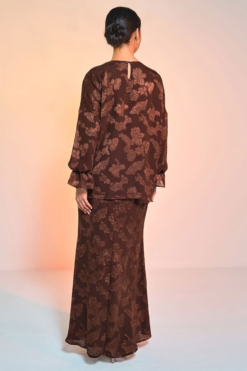 Suria Blouse & Skirt - Dark Chocolate - Image 4