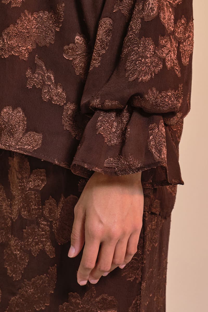 Suria Blouse & Skirt - Dark Chocolate - Image 5