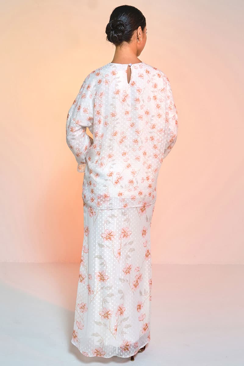Suria Blouse & Skirt - Vanilla/Pink Floral - Image 4
