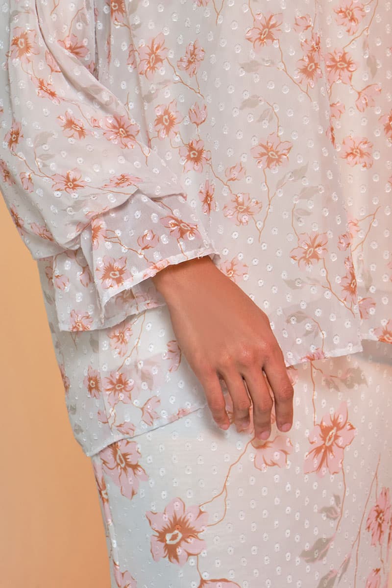 Suria Blouse & Skirt - Vanilla/Pink Floral - Image 5