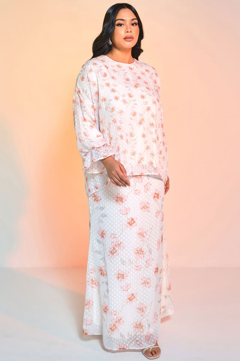 Suria Blouse & Skirt - Vanilla/Pink Floral - Image 6
