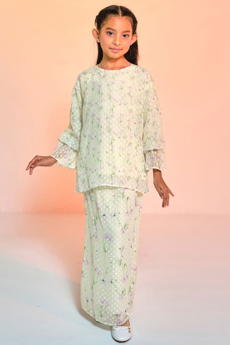 KIDS Suria Set - Lime/Lilac Flower - Image 1