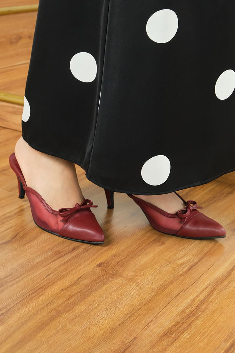 Berlynn Mesh Mule Heels - Mahogany - Image 2